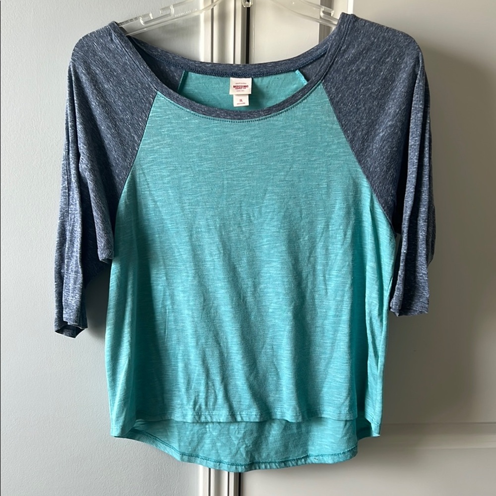 Casual Teal and Navy Women's Top
